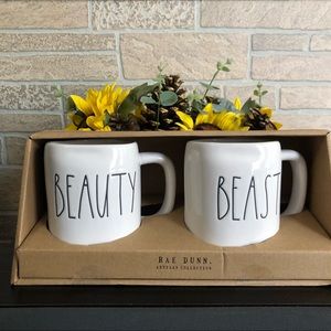 Rae Dunn Beauty and Beast Mug Set
